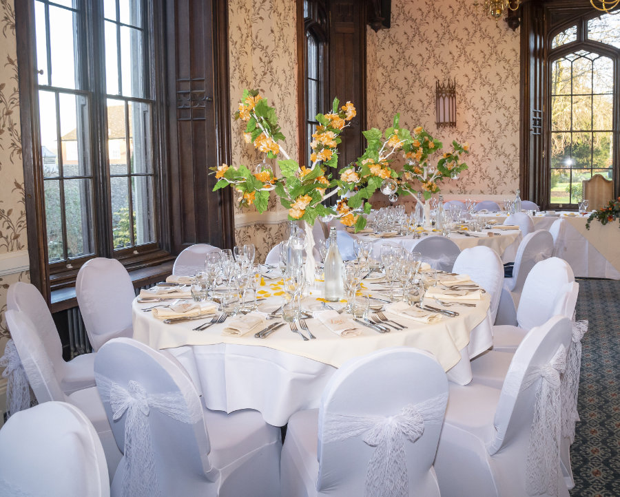 orange blossom tree centrepieces