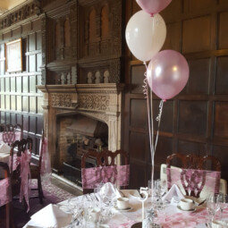 pink balloon centrepieces