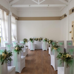 wedding ceremony room at the Birmingham Botanical Gardens