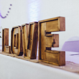 rustic wooden love letters wedding prop