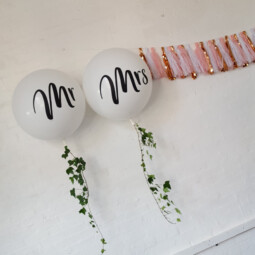Giant Mr & Mrs Balloons wedding props Birmingham