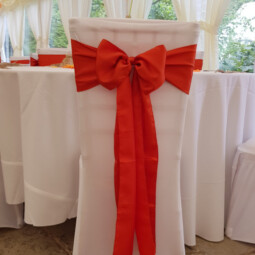orange stain chair sash