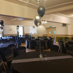 black and silver party balloons