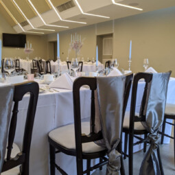 silver wedding chair decor
