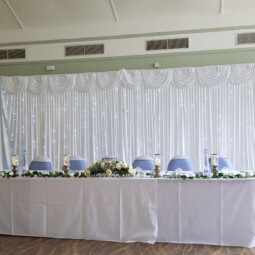 top table decor with starlit backdrop